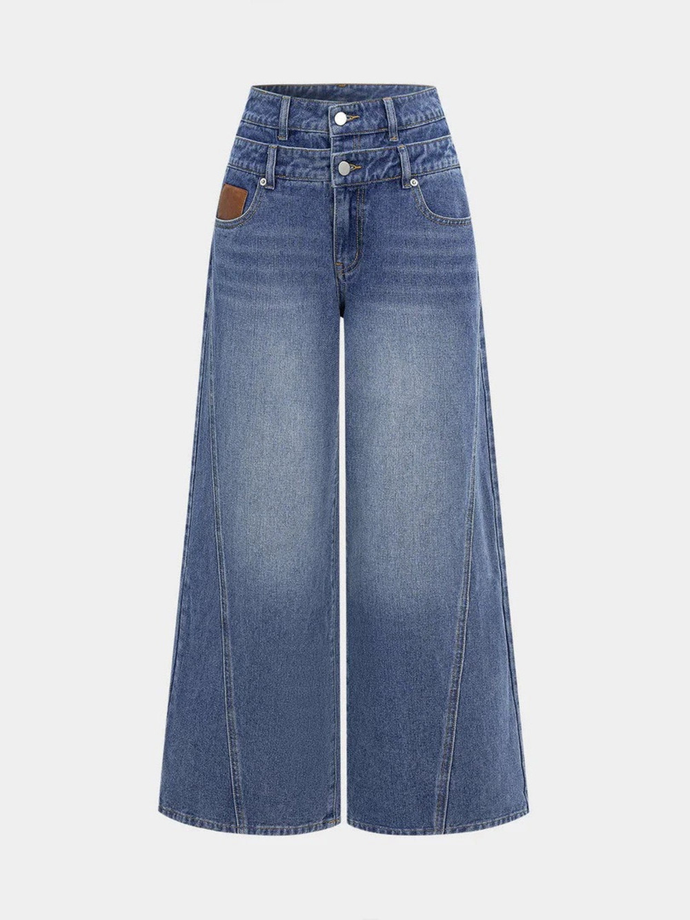 ZARA High Waist Wide Leg Straight Jeans for Women Loose Fit Slimming Washed